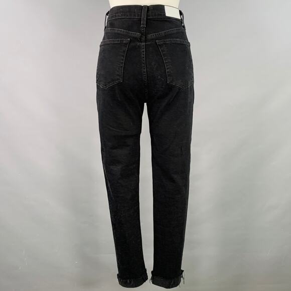 RE/DONE Size 28 Black Cotton Blend Distressed High Waisted Jeans - Picture 2 of 7